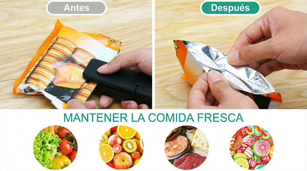 Mini selladora de bolsas 2 en 1, recargable, portátil